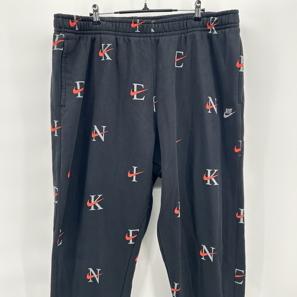 Nike Sportswear Club Fleece Joggers Mens 3XL Black Allover Print Tapered Sporty - Picture 2 of 14
